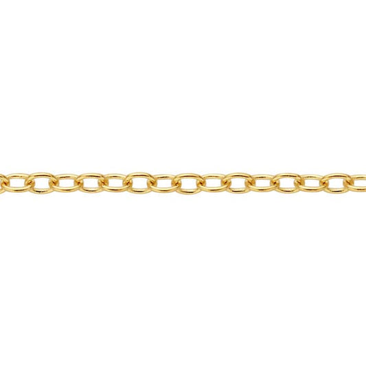 14K Yellow Gold Add-A-Bead Cable Chain Necklace, Adjustable