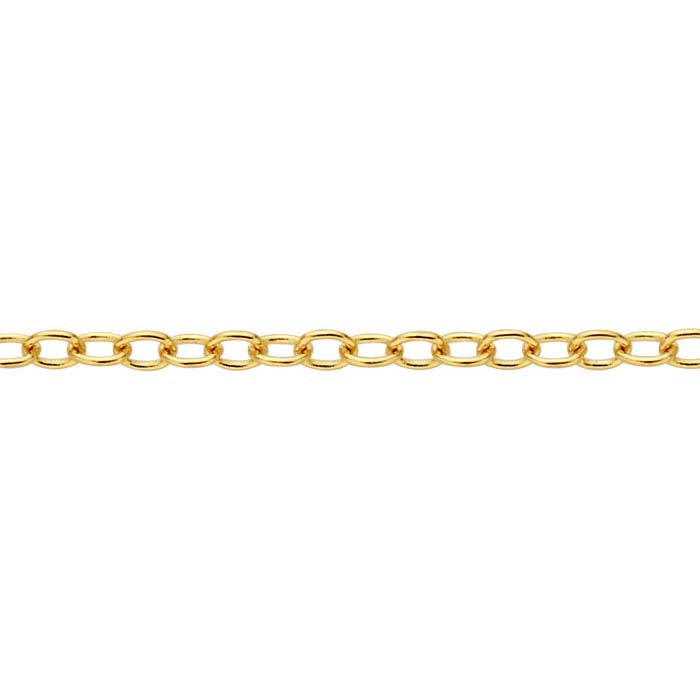 14K Yellow Gold 1.1mm Add-A-Bead Cable Chain Bracelet, Adjustable