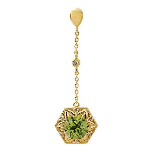 14K Yellow Gold 5mm Hexagon Post Earring Mounting