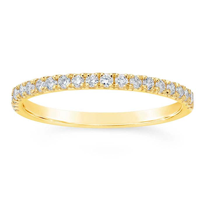 14K Gult Guld Diamantsatt Vigselring