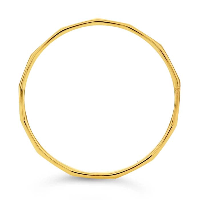 14K Yellow Gold Faceted Stackable Ring