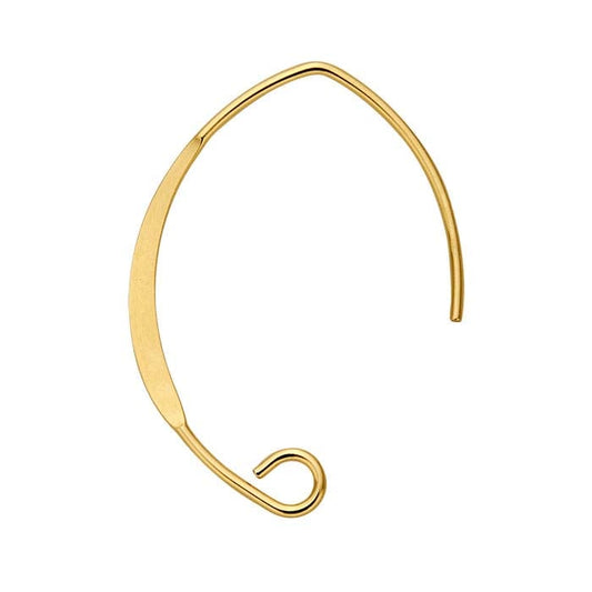 14/20 Yellow Gold-Filled Flattened Marquise Ear Wire with Loop