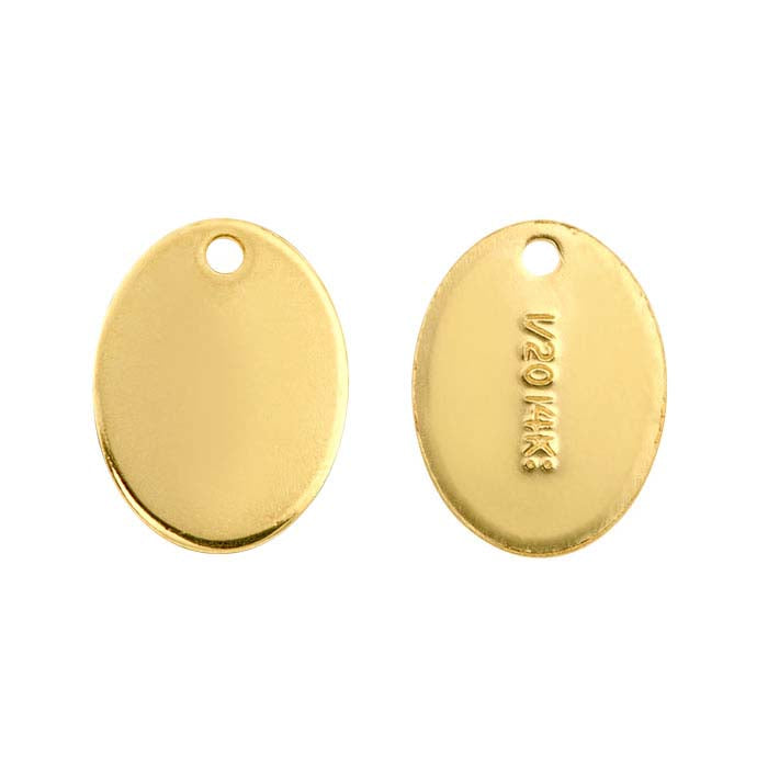 14/20 Yellow Gold-Filled 7.3 x 5mm Oval Tag, 0.57mm