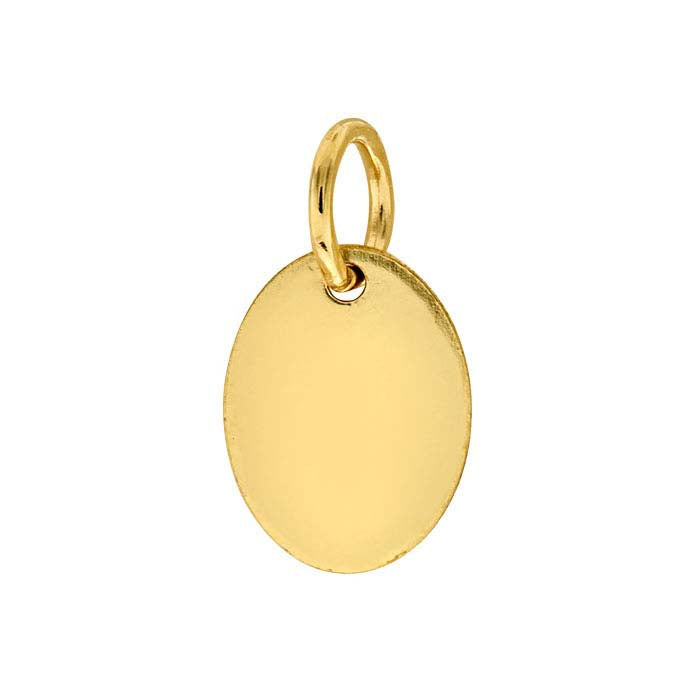 14/20 Yellow Gold-Filled 7.3 x 5mm Oval Tag with Open Ring, 0.57mm