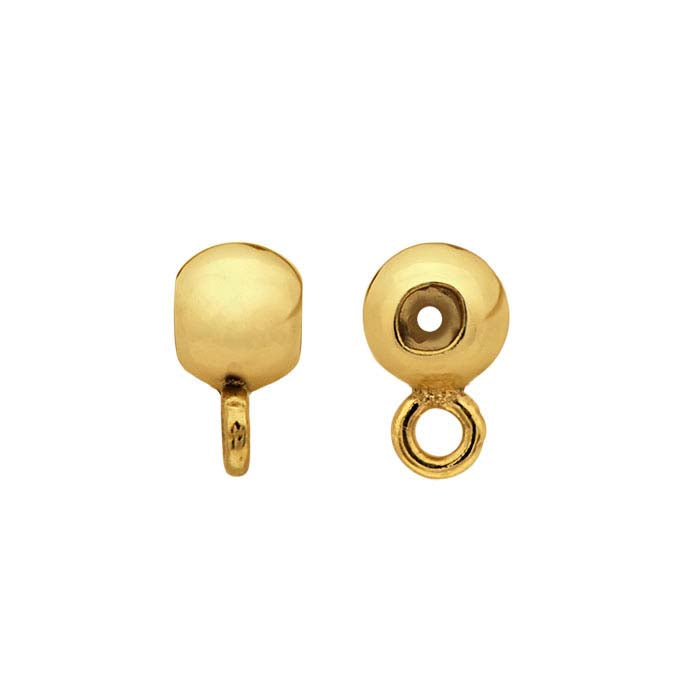 Perla rotonda "Smart" da 3mm in oro giallo 14/20 carati con inserto in silicone e anello