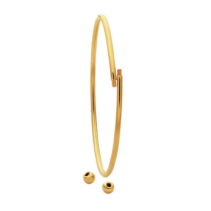 14/20 Guld Fyllt Bypass-armband med Gängade Kuländar