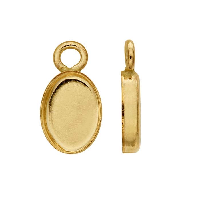 14/20 Yellow Gold-Filled Oval Cabochon Component Mounting