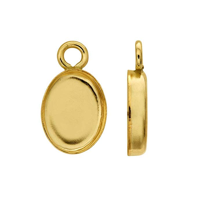 14/20 Yellow Gold-Filled Oval Cabochon Component Mounting