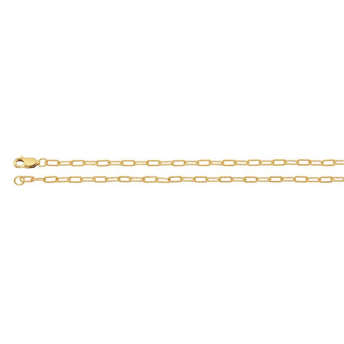 14/20 Yellow Gold-Filled 2.5mm Patterned Cable Chain