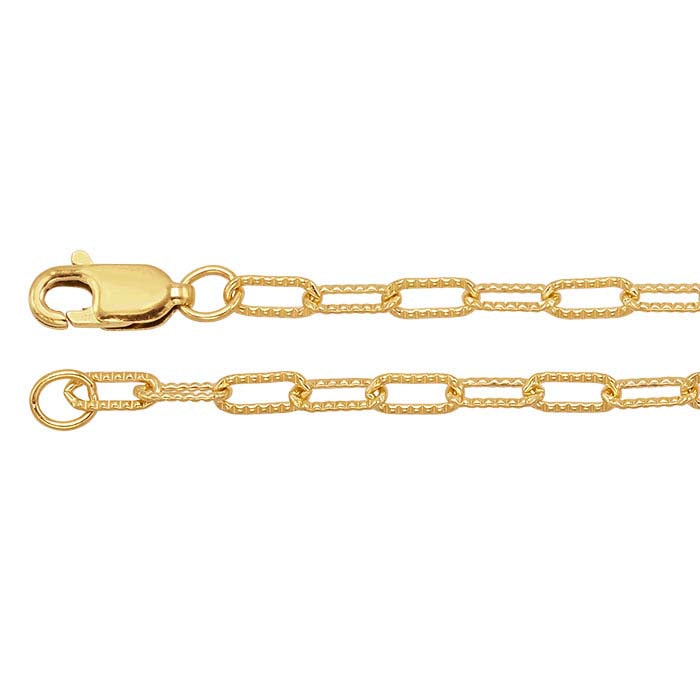 14/20 Yellow Gold-Filled 2.5mm Patterned Cable Chain