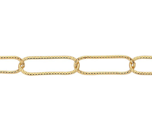 14/20 Yellow Gold-Filled 6mm Patterned Oval Cable Chain, By the Foot