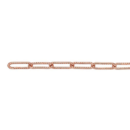 14/20 Rose Gold-Filled 3mm Patterned Cable Chain, By the Foot