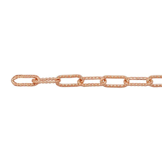 14/20 Rose Gold-Filled 2.5mm Patterned Cable Chain, By the Foot