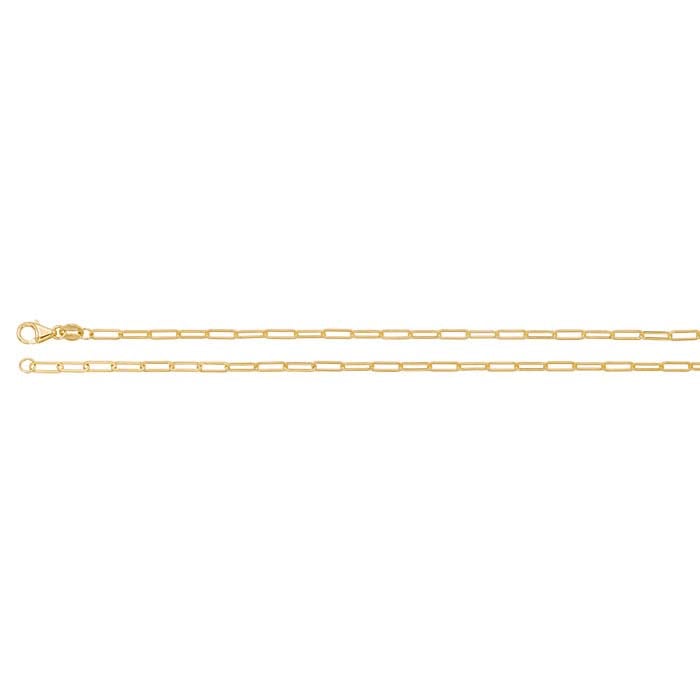 14K Yellow Gold Flat Oval Cable Chain