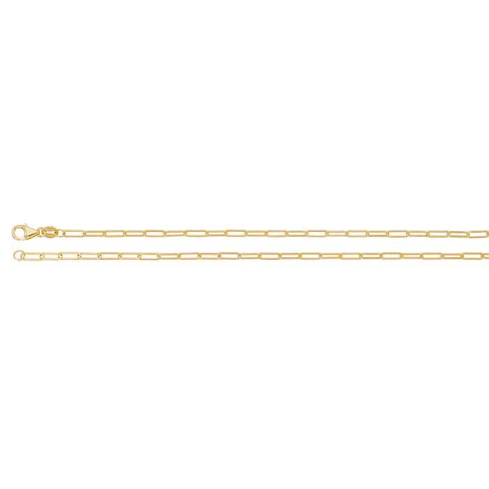 14K Yellow Gold 2.1mm Oval Cable Chain