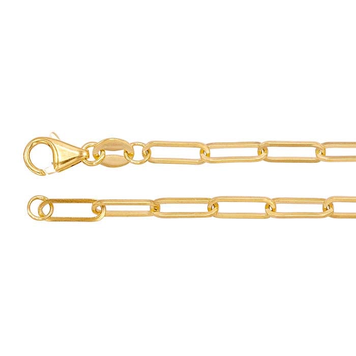 14K Yellow Gold Flat Oval Cable Chain