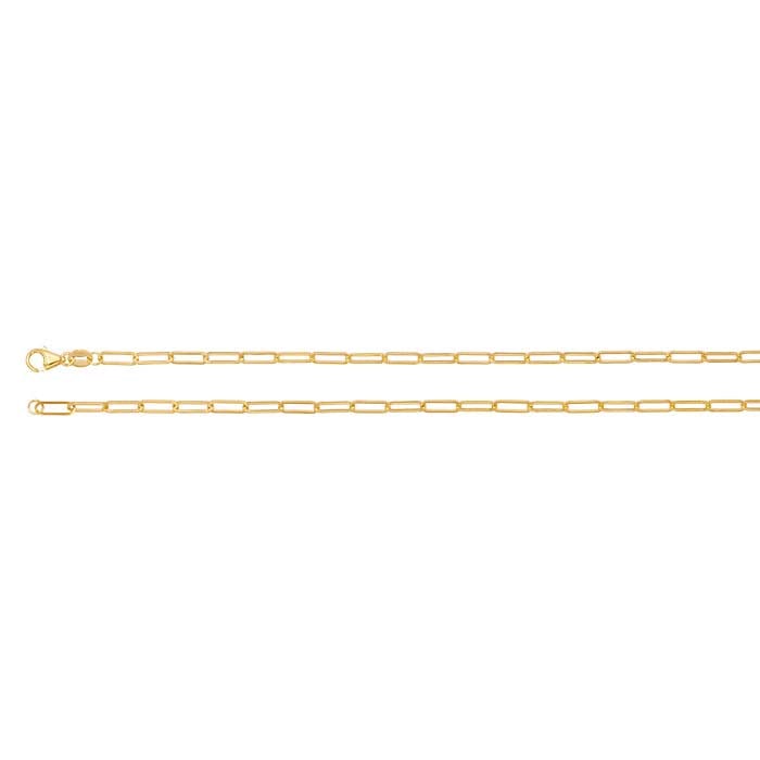 14K Yellow Gold Flat Oval Cable Chain