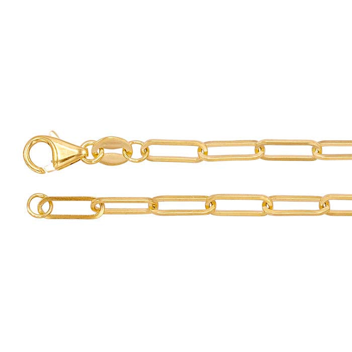 14K Yellow Gold Flat Oval Cable Chain