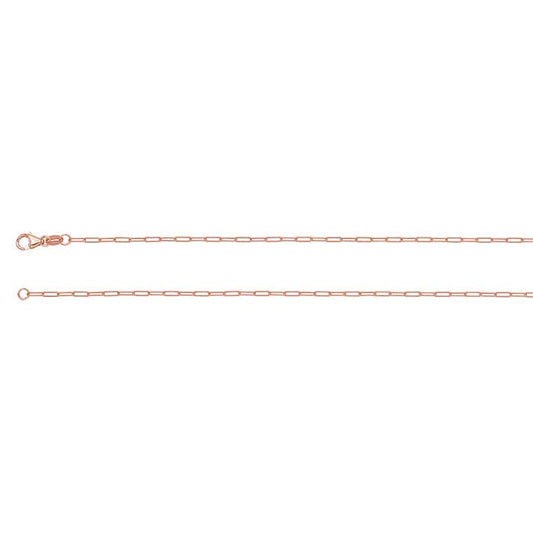 14K Rose Gold 1.5mm Oval Cable Chain