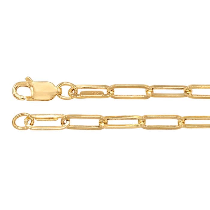 14K Yellow Gold Flat Oval Cable Chain