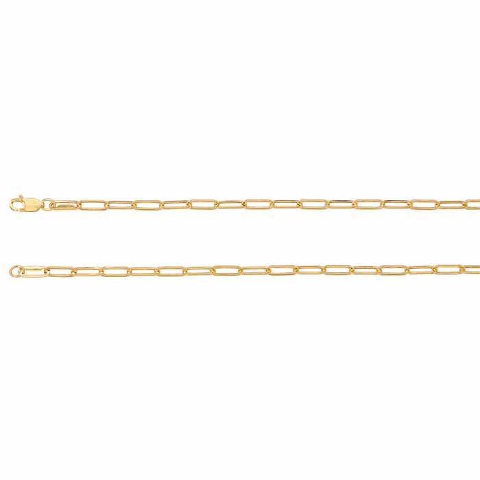 14K Yellow Gold Flat Oval Cable Chain