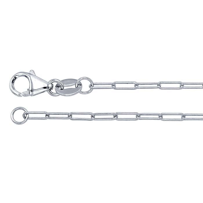 Ovale Ankerkette aus 14 Karat Weißgold, 1,5 mm