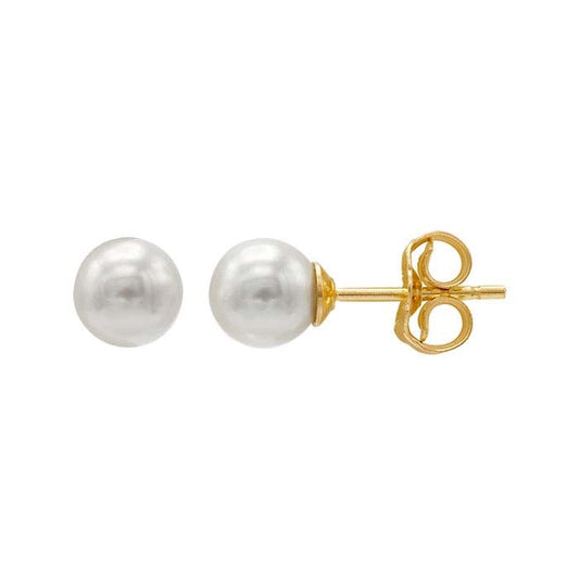 Sterling Silver Crystal Pearl-Set Post Earring