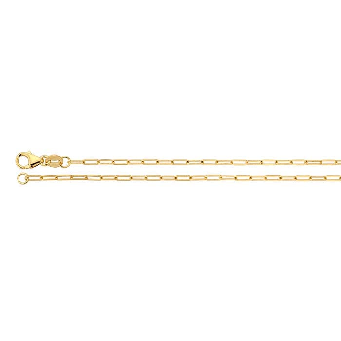 14K Yellow Gold Flat Oval Cable Chain