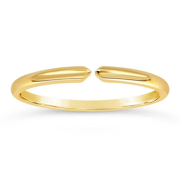 14K Yellow Gold Pinched Half-Round Ring Shank