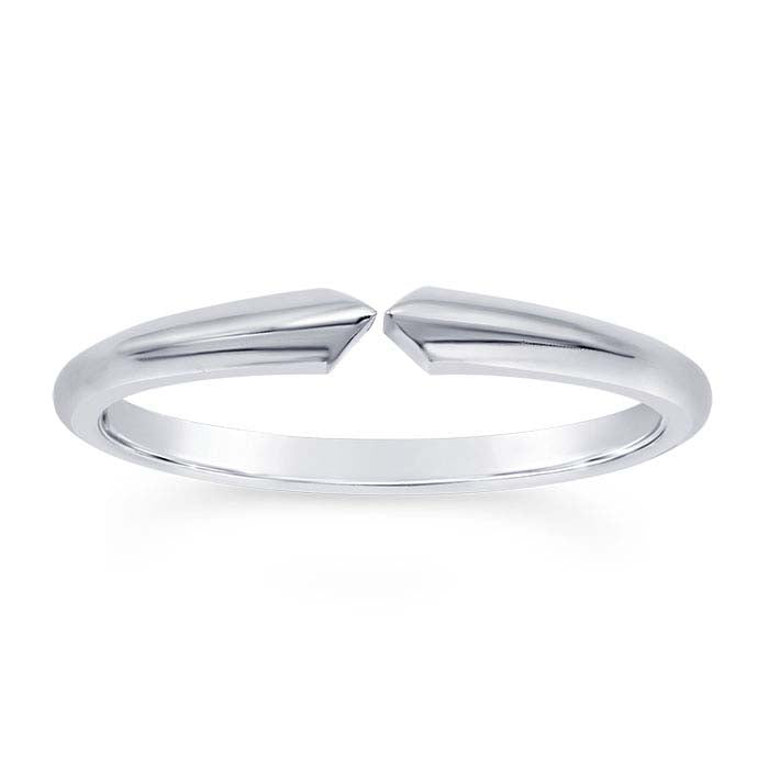 14K White Gold Pinched Half-Round Ring Shank