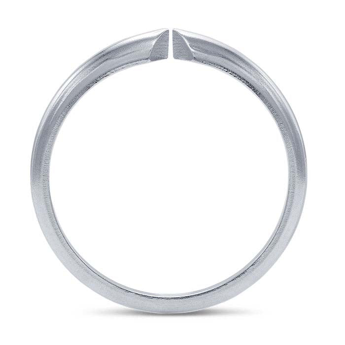 14K White Gold Pinched Half-Round Ring Shank