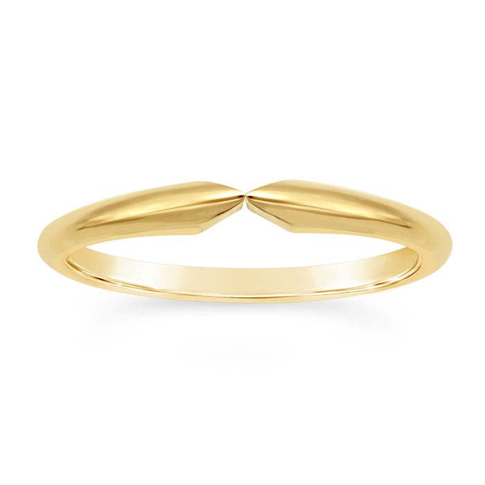 14K Yellow Gold Pinched Half-Round Ring Shank