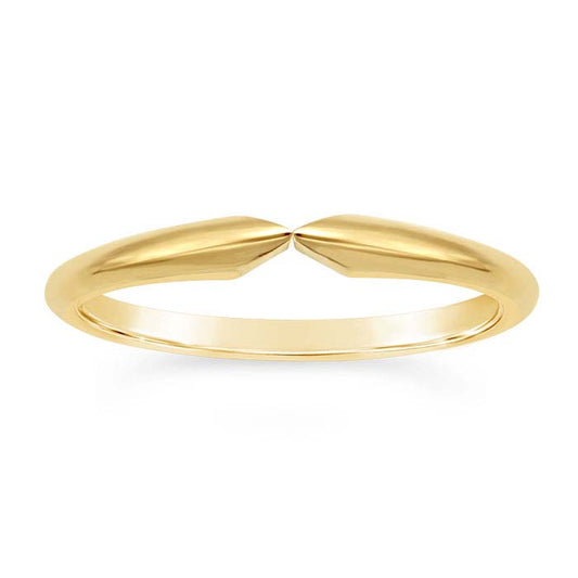 14K Yellow Gold Pinched Half-Round Ring Shank