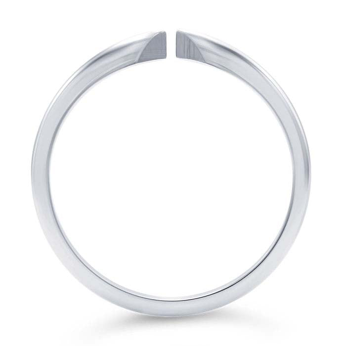 14K White Gold Pinched Half-Round Ring Shank