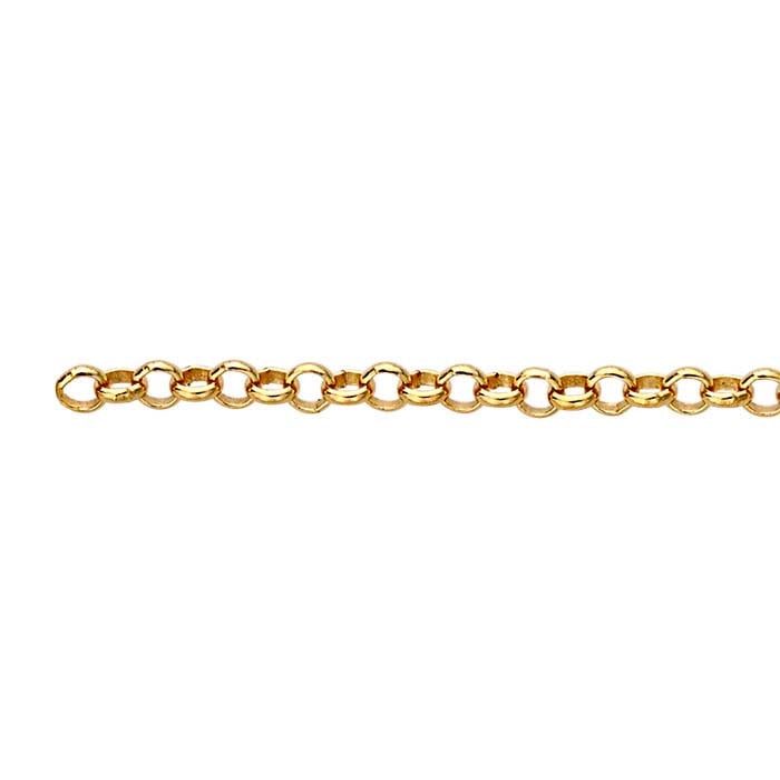 14/20 Gelbgold gefüllte 1,65 mm runde Rolo-Kette, pro Fuß