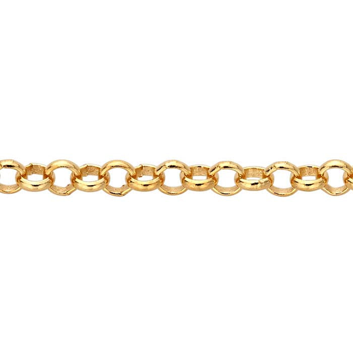 14/20 Gelbgold gefüllte 1,65 mm runde Rolo-Kette, pro Fuß