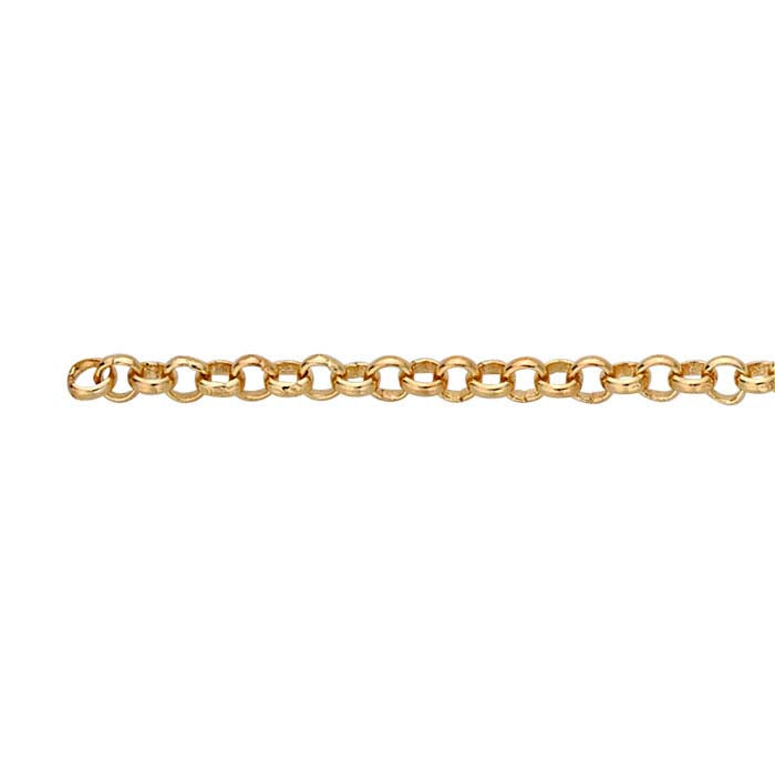 14/20 Gelbgold gefüllte 1,85 mm runde Rolo-Kette, pro Fuß