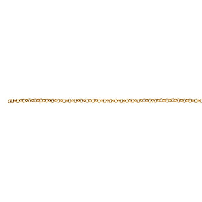 14/20 Gelbgold gefüllte 1,85 mm runde Rolo-Kette, pro Fuß
