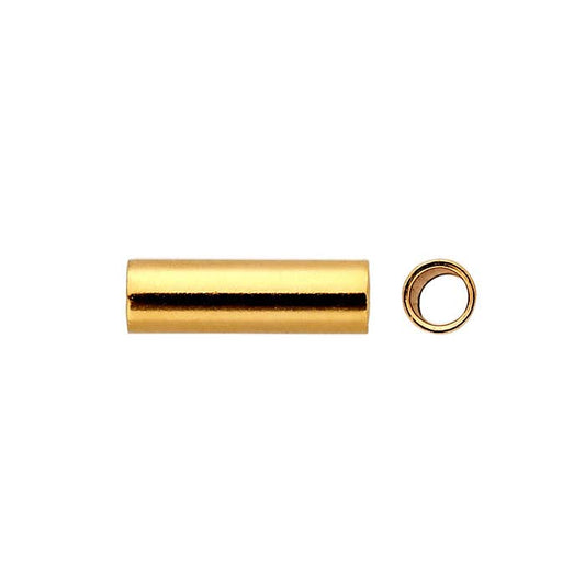 14/20 Geltono Aukso Užpildytas 5 x 1.5 mm Vamzdelio Karoliukas