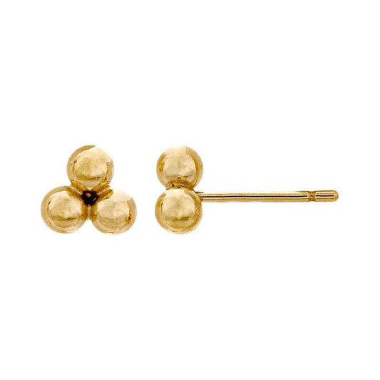 14/20 Yellow Gold-Filled Three-Ball Post Earring