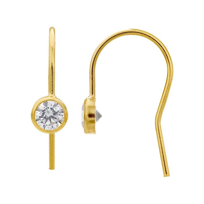14/20 Yellow Gold-Filled White CZ -Set Earrings