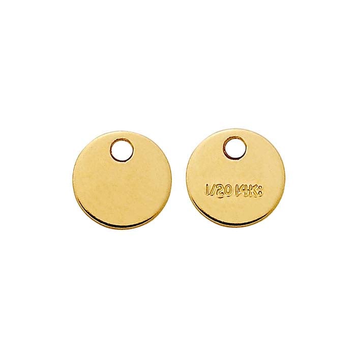 Tag rotondo in oro giallo 14/20 3,5 mm "14/20 14K", calibro 26.