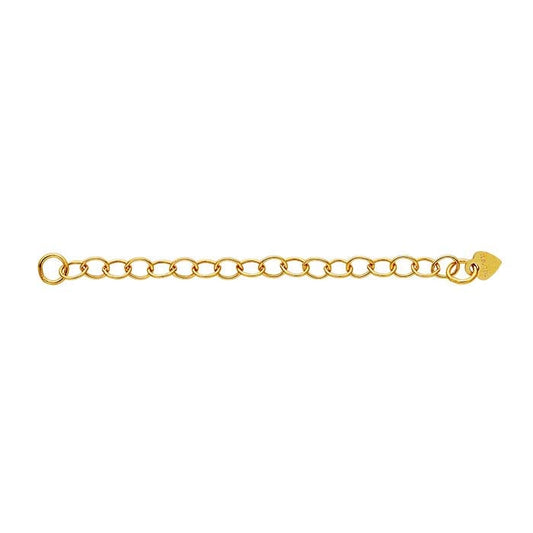 14/20 Gelbgold gefülltes 3,5-mm-Kabel mit Herz-Akzent-Kettenverlängerung