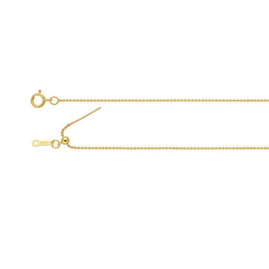 Halskette mit 14/20 Gelbgold gefüllten 1,1 mm Add-A-Bead-Perlen, verstellbar