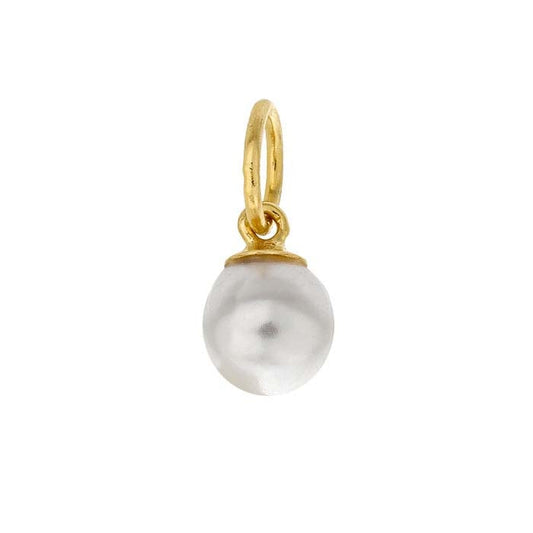 14/20 Yellow Gold-Filled White Crystal Pearl Charm
