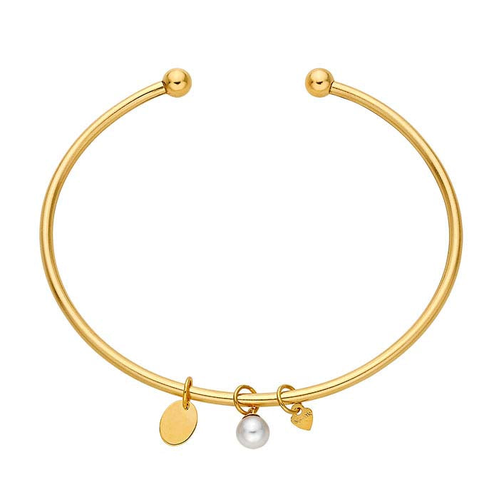 14/20 Yellow Gold-Filled White Crystal Pearl Charm