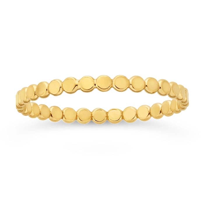 14/20 Yellow Gold-Filled Flat Beaded Ring