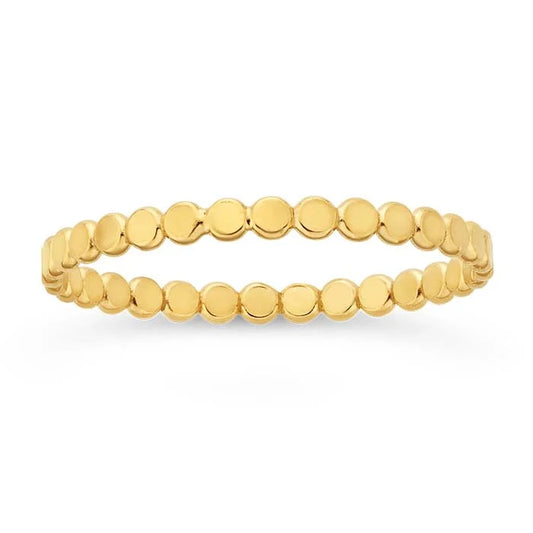 14/20 黄铜镀金扁珠戒指