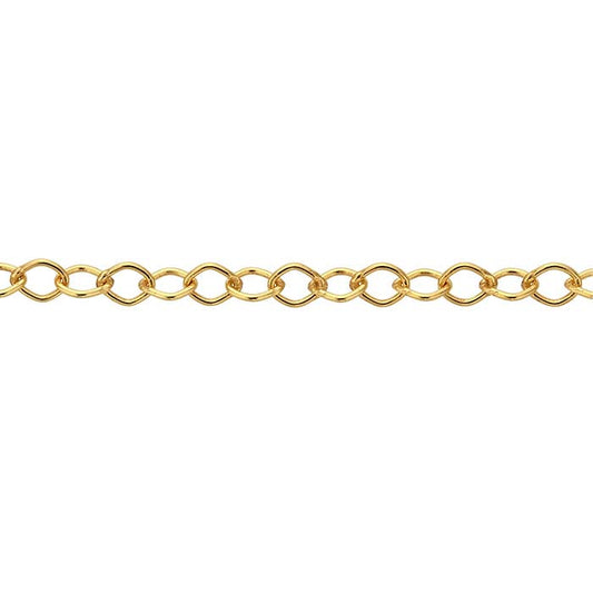 14/20 Yellow Gold-Filled 2.45mm Marquise Cable Chain
