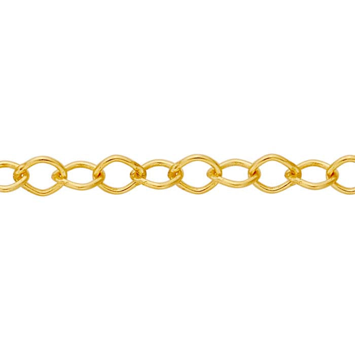 14/20 Yellow Gold-Filled 2.45mm Marquise Cable Chain